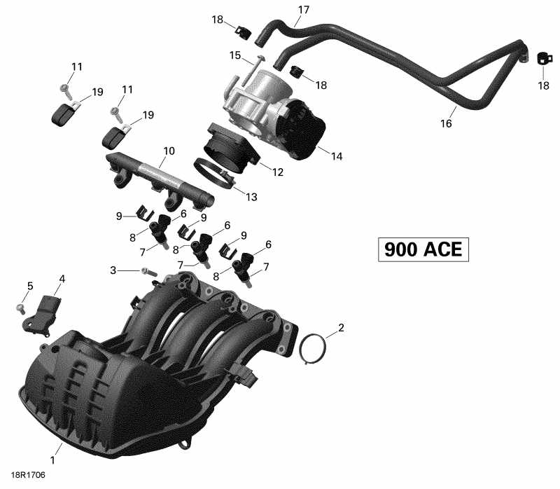 BRP  EXPEDITION - 4-STROKE - SPORT, 2017 - Air Intake Manifold And Throttle Body 900 Ace