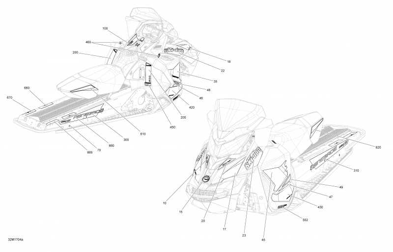 �������� Skidoo ������ MXZ - 4-STROKE, 2017 - Decals Package Sport