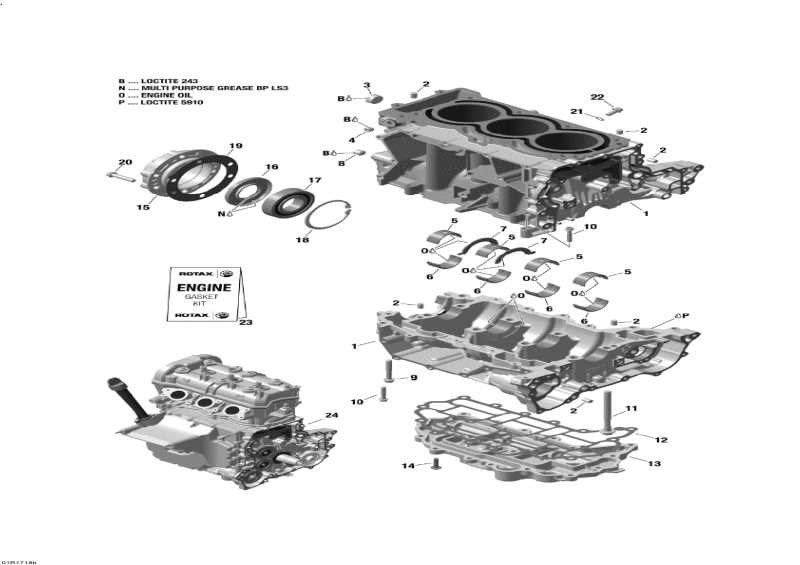 snowmobile Skidoo  SKANDIC - 4-STROKE - WT-SWT, 2017 - Engine Block 900 Ace