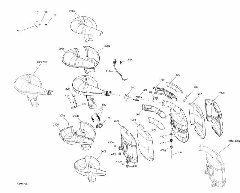 snowmobile  ������ SUMMIT - 850 E-TEC, 2017 - Exhaust System All Models