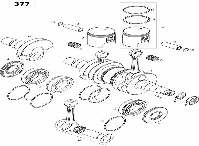  ski-doo Formula S, 1996  - Crankshaft And Pistons 377