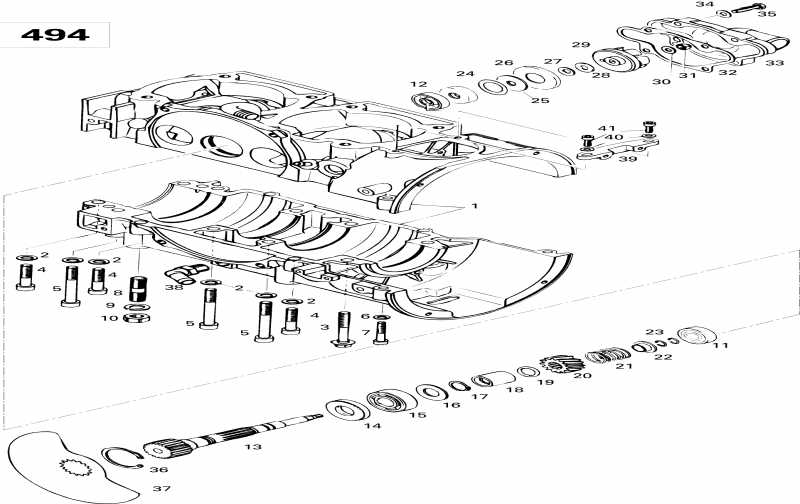 �������� ski-doo ����������� Formula SLS, 1996 - Crankcase (494)