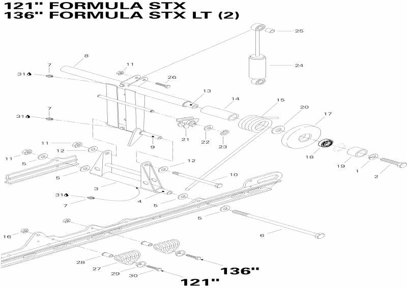 snowmobile   Formula STX, 1996 - Rear Arm Stx