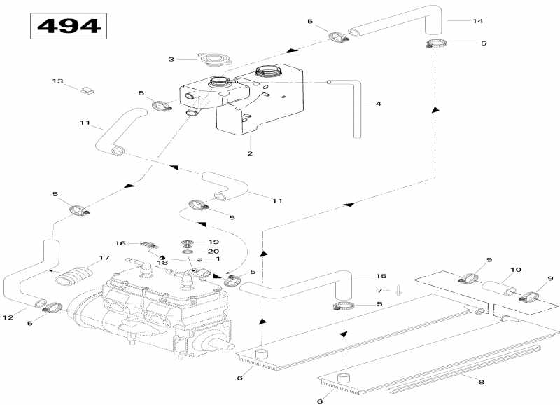 Ski-doo Grand Touring 500, 1996 ������ - Cooling System (500)