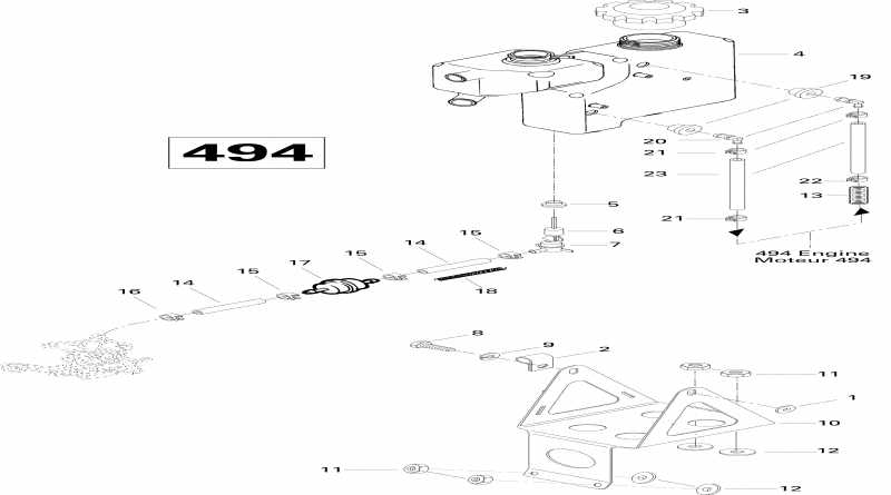 snowmobile Ski-doo ������ Grand Touring 500, 1996 - Oil Tank And Support 500