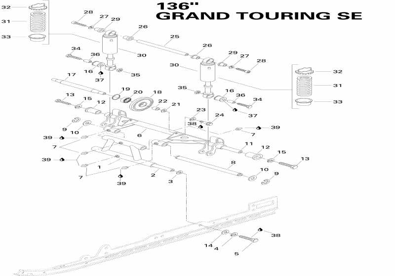snowmobile Ski-doo Grand Touring 670SE, 1996 ������ - Rear Arm 670se