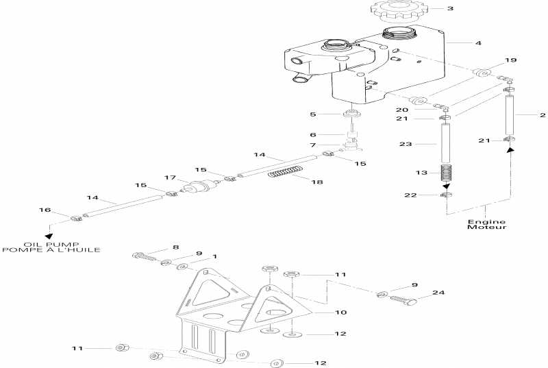  Ski-doo  MX Z 440, 1996 - Oil Tank And Support