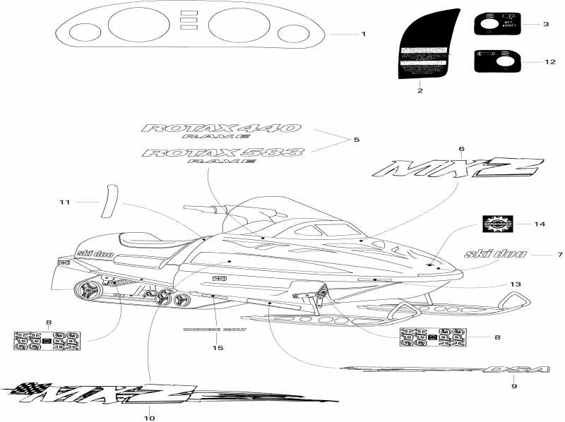  Ski-doo  MX Z 440, 1996 - Decals 440