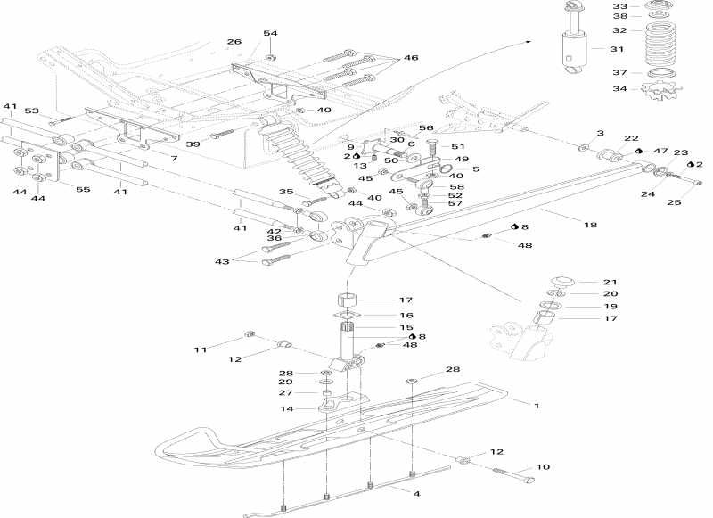 �������� Skidoo ������ MX Z 670, 1996 - Front Suspension And Ski