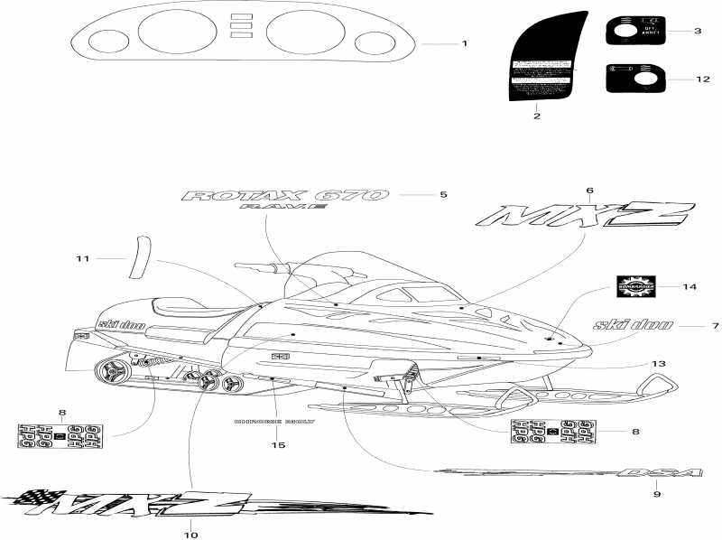  Skidoo MX Z 670, 1996 - Decals