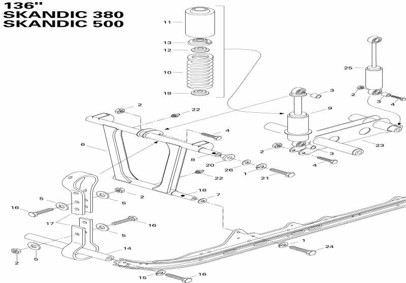 snowmobile Skidoo  Skandic 500, 1996 - Front Arm