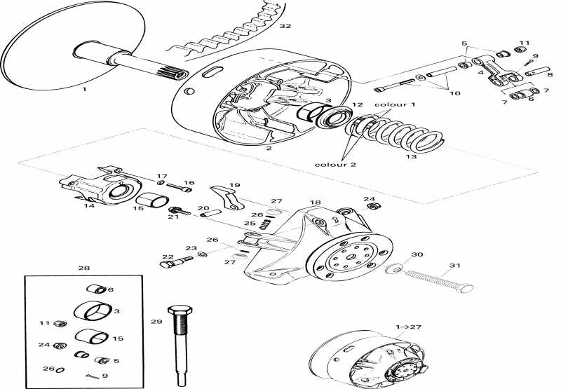 snowmobile ski-doo Skandic Wide Track, 1996 - Drive Pulley