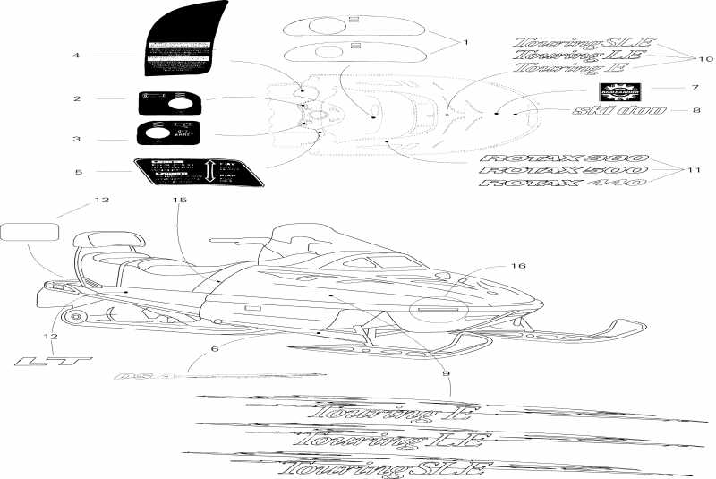  Ski-doo Touring E, 1996  - Decals E