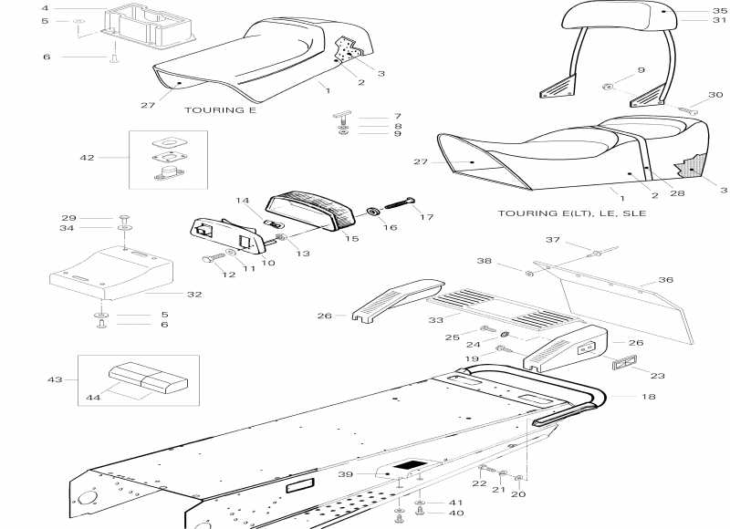 snowmobile Skidoo  Touring E LT, 1996 - Seat E Lt
