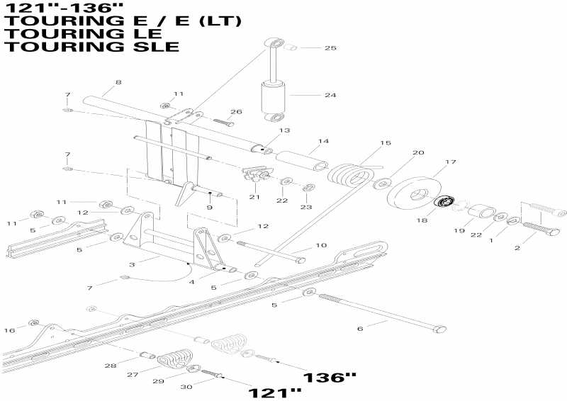  Skidoo Touring SLE, 1996 - Rear  E Lt, Le, Sle