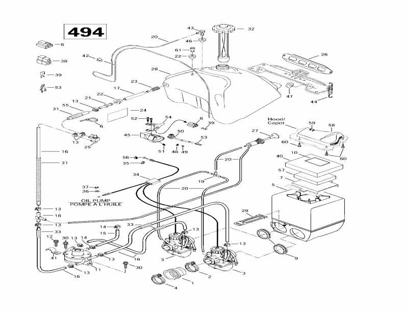 �������� ski-doo ����������� Formula 500, 1997 - Fuel System (494)