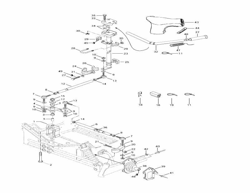 snowmobile   Formula 500, 1997 - Steering System