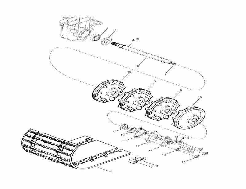 BRP SkiDoo Formula 583, 1997 - Drive Axle  Track