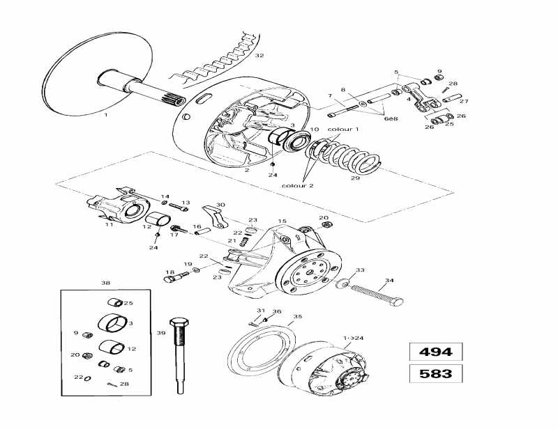 snowmobile SKIDOO Formula 583, 1997 - Drive Pulley (494, 583)
