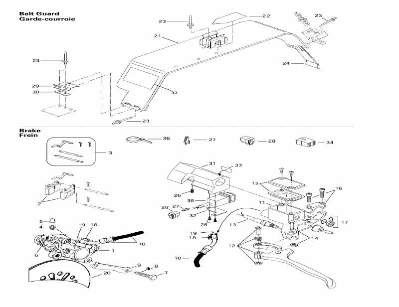 snowmobile  Formula 583, 1997 ������ - Hydraulic Brake And Belt Guard