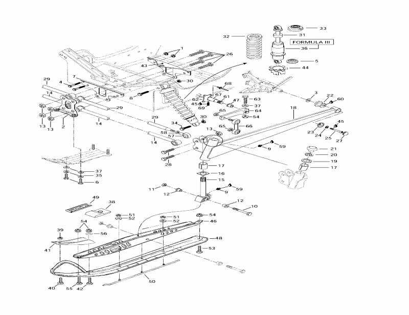 ��������  ����������� Formula III LT, 1997 - Front Suspension And Ski