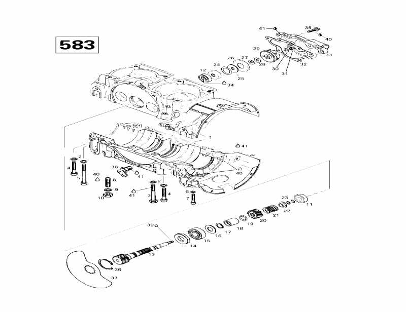 snowmobile Skidoo Formula Z, 1997 - Crankcase, Rotary Valve, Water Pump