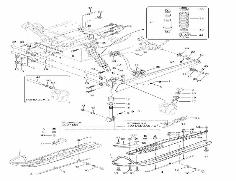 �������� SKIDOO ����������� Formula Z, 1997 - Front Suspension And Ski