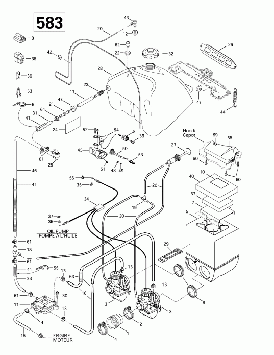 SKIDOO Grand Touring 500/583, 1997  - Fuel System (583)