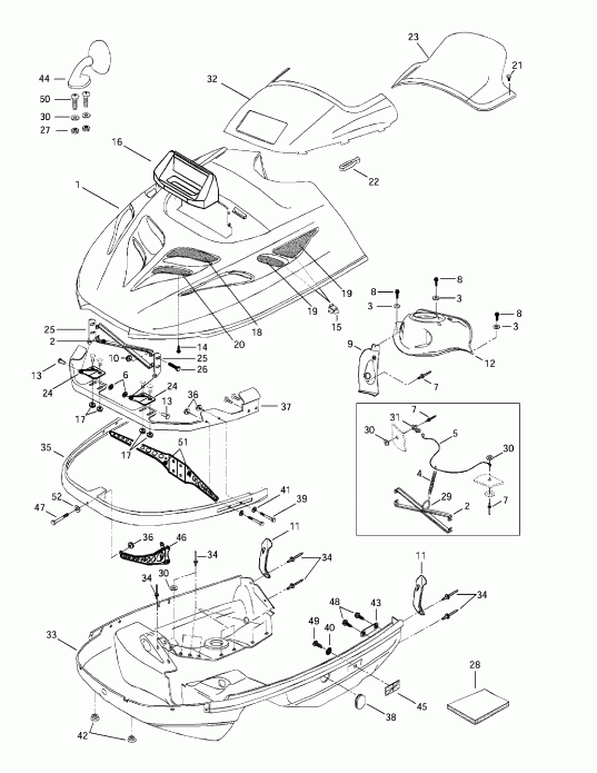 snowmobile SKIDOO ����������� Grand Touring 500/583, 1997 - Cab, Console
