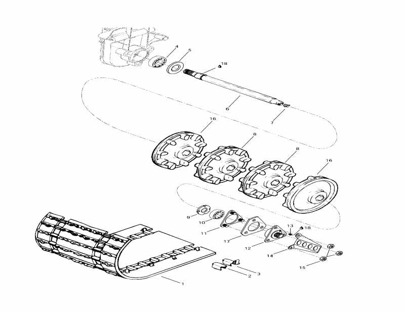 snowmobile Skidoo Grand Touring SE, 1997 - Drive Axle  Track