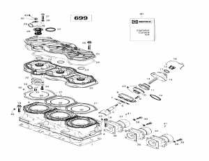 01- ,   (699) (01- Cylinder, Exhaust Manifold (699))