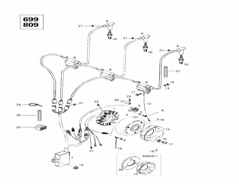  SkiDoo Mach Z, 1997 -  12v 220w (699, 809)