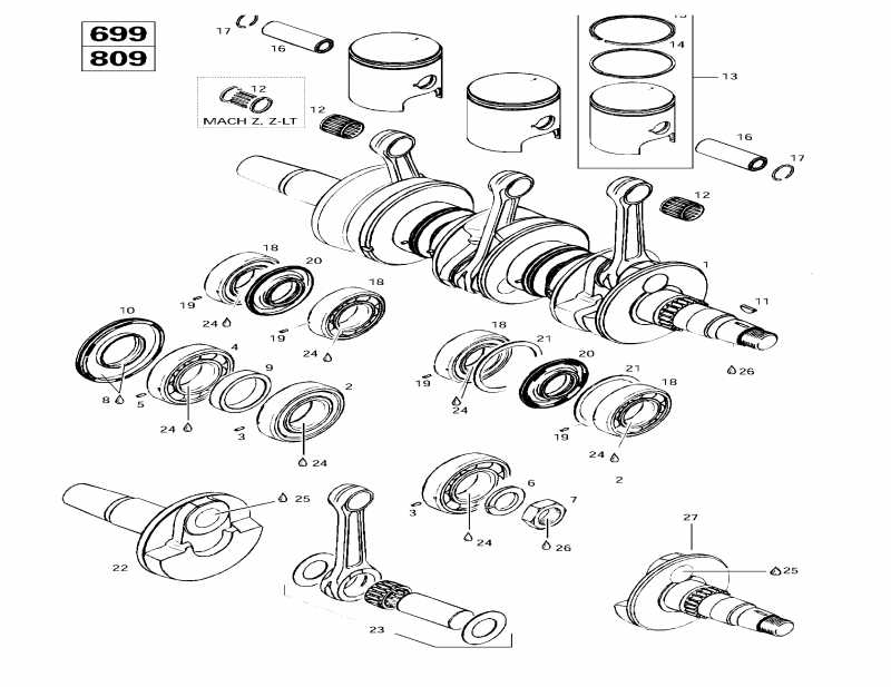 Skidoo - Crankshaft And Pistons (699, 809)