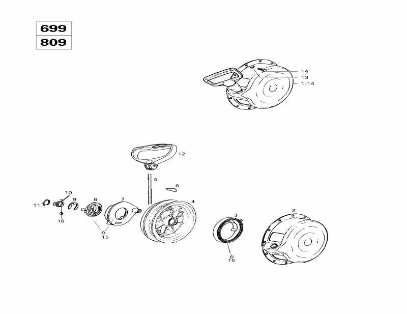 snowmobile Skidoo  Mach Z LT, 1997 - Rewind Starter (699, 809)