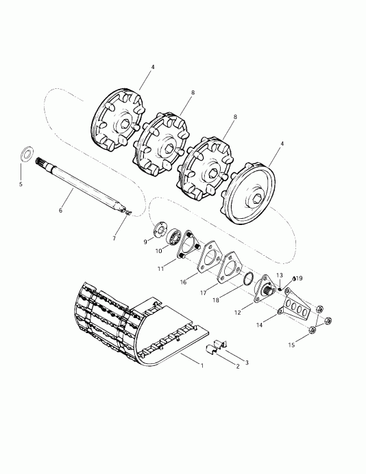  Skidoo MX Z 440 F/Z 583/Z 670 1997 - Drive Axle  Track