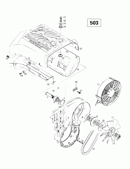    Skandic 380/500, 1997 - Cooling System Fan (503)