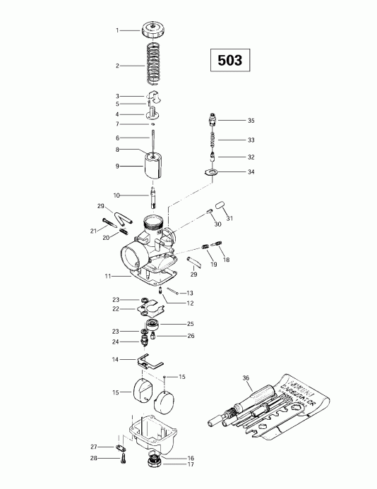 �������� Skidoo Skandic 380/500, 1997 ������ - Carburetors (503)