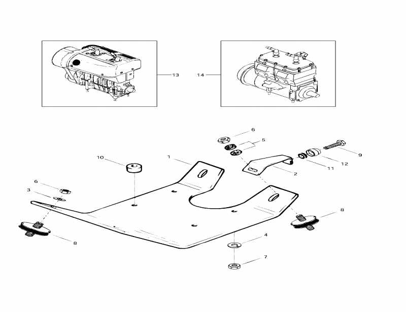 Skidoo Skandic Super Wide Track, 1997  - Engine Support