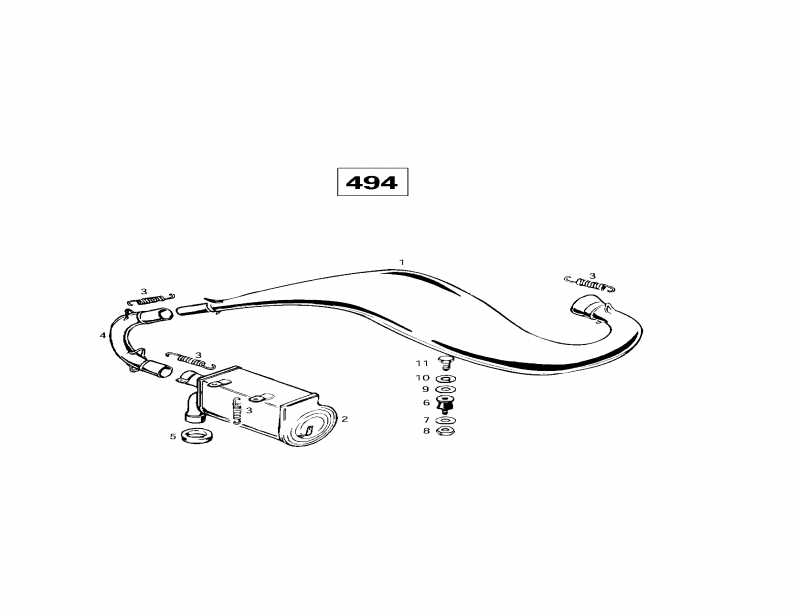 Skidoo  Skandic Super Wide Track, 1997 - Muffler (494)