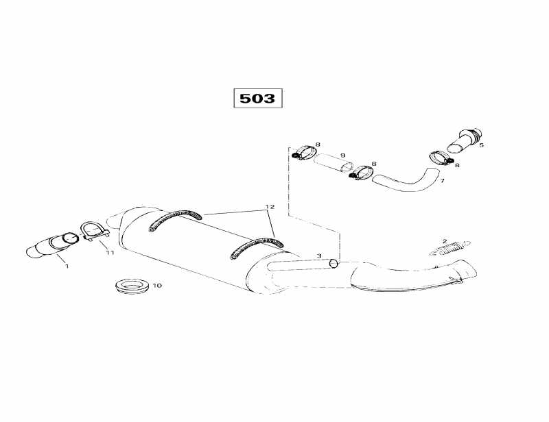  SkiDoo Skandic Super Wide Track, 1997  - Muffler (503)