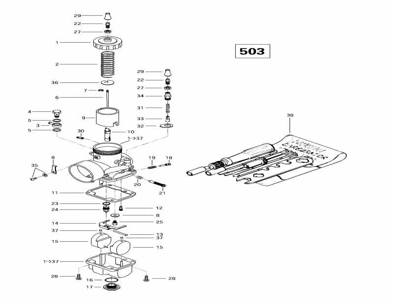 snowmobile  ������ Skandic Super Wide Track, 1997 - Carburetors (503)