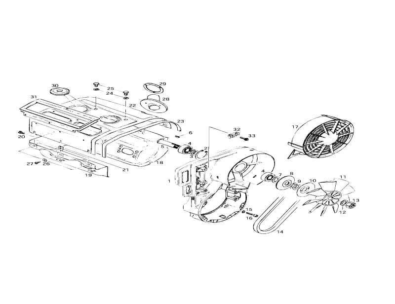 snowmobile  Skandic Wide Track, 1997  -  System Fan