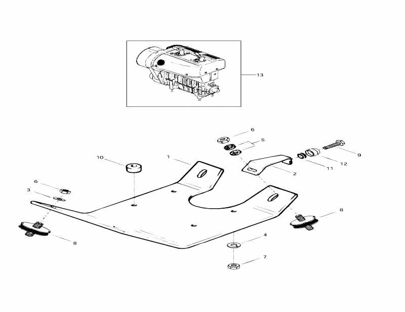 Ski Doo  Skandic Wide Track, 1997 - Engine Support
