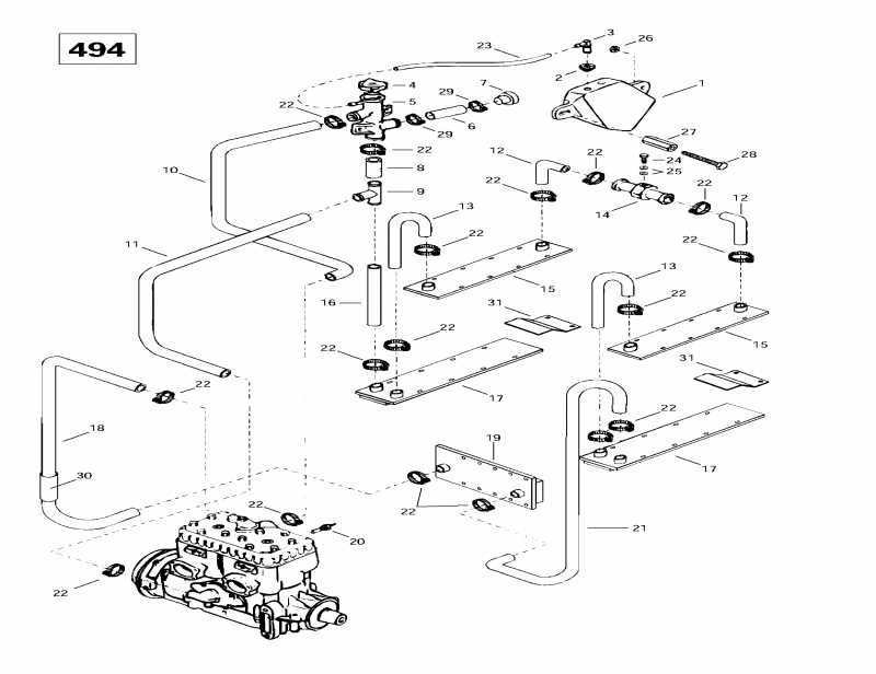 ski-doo  Skandic Wide Track LC, 1997 - Cooling System (494)