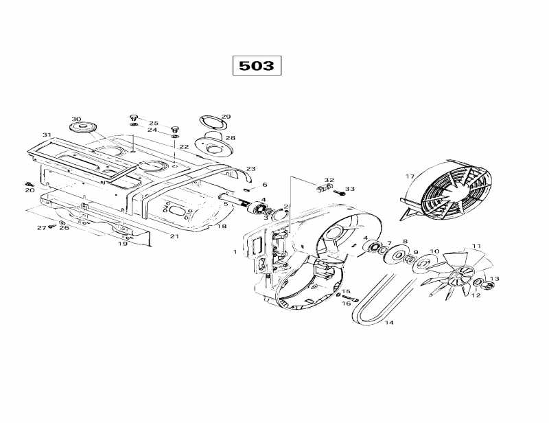 snowmobile  Skandic Wide Track LC, 1997 -  System Fan (503)