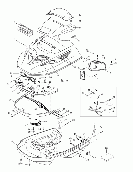snowmobile Skidoo Summit 500/583/670, 1997 ������ - Cab, Console