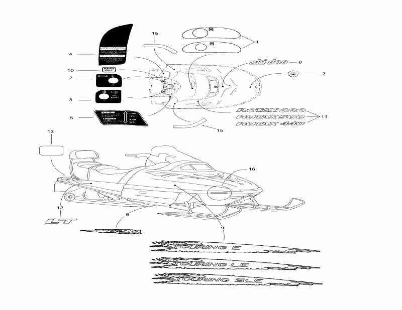 BRP SkiDoo  Touring E, 1997 - Decals