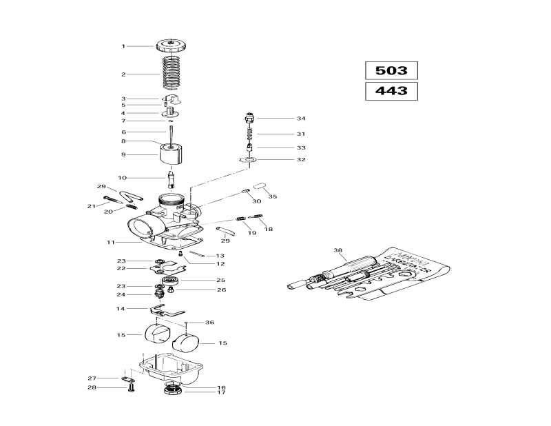 �������� Skidoo Touring SLE, 1997 - Carburetors (503, 443)