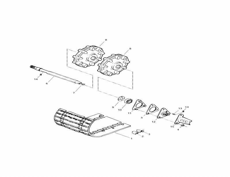 snowmobile Ski-doo Touring SLE, 1997 - Drive Axle  Track