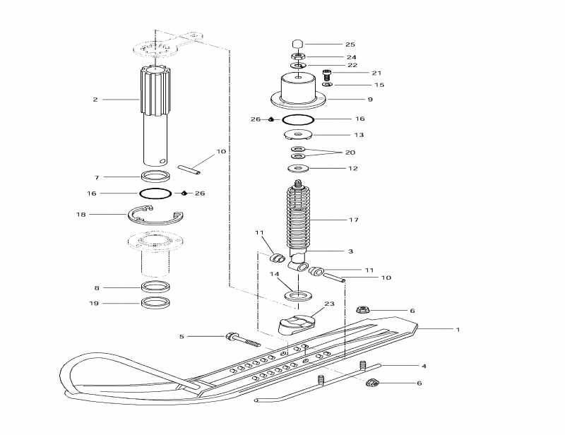 Skidoo  Tundra II LT, 1997 - Front Suspension And Ski